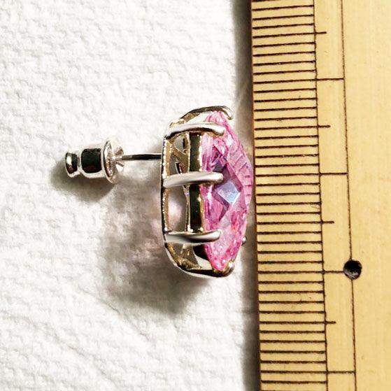 Alamode Sterling Silver Earrings with AAA Grade CZ in Pink - Alamode - Flyclothing LLC
