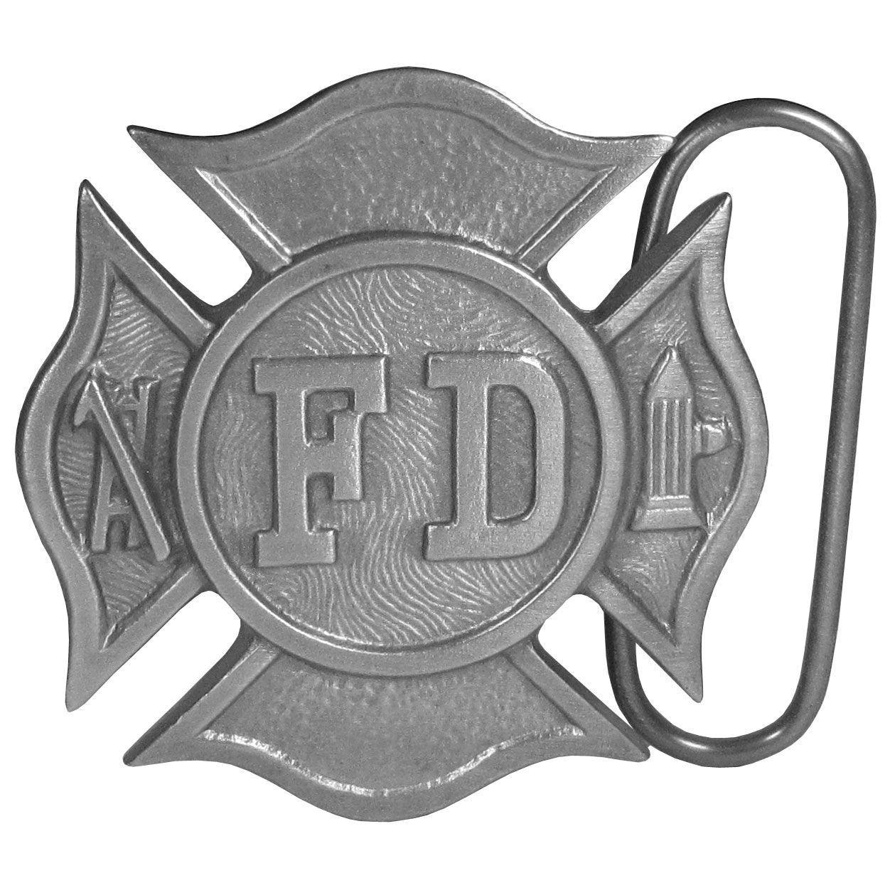 Fireman's Cross Antiqued Belt Buckle - Siskiyou Buckle
