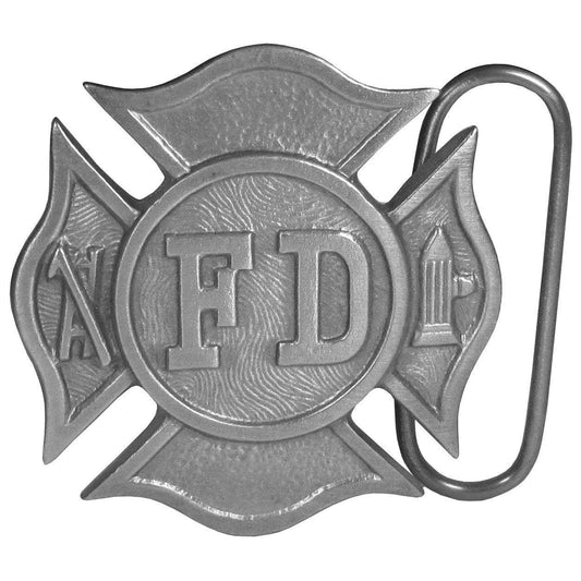 Fireman's Cross Antiqued Belt Buckle - Siskiyou Buckle