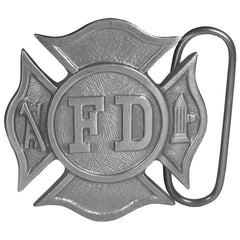 Fireman's Cross Antiqued Belt Buckle - Siskiyou Buckle