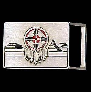 Shield & Feathers Small Belt Buckle - Flyclothing LLC