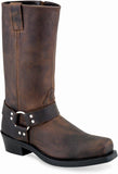 Old West Brown Mens Square Toe Harness Boots - Old West