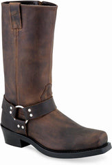 Old West Brown Mens Square Toe Harness Boots - Flyclothing LLC