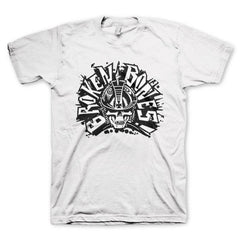 Broken Bones Classic Skull LOGO White Mens T-Shirt - Flyclothing LLC