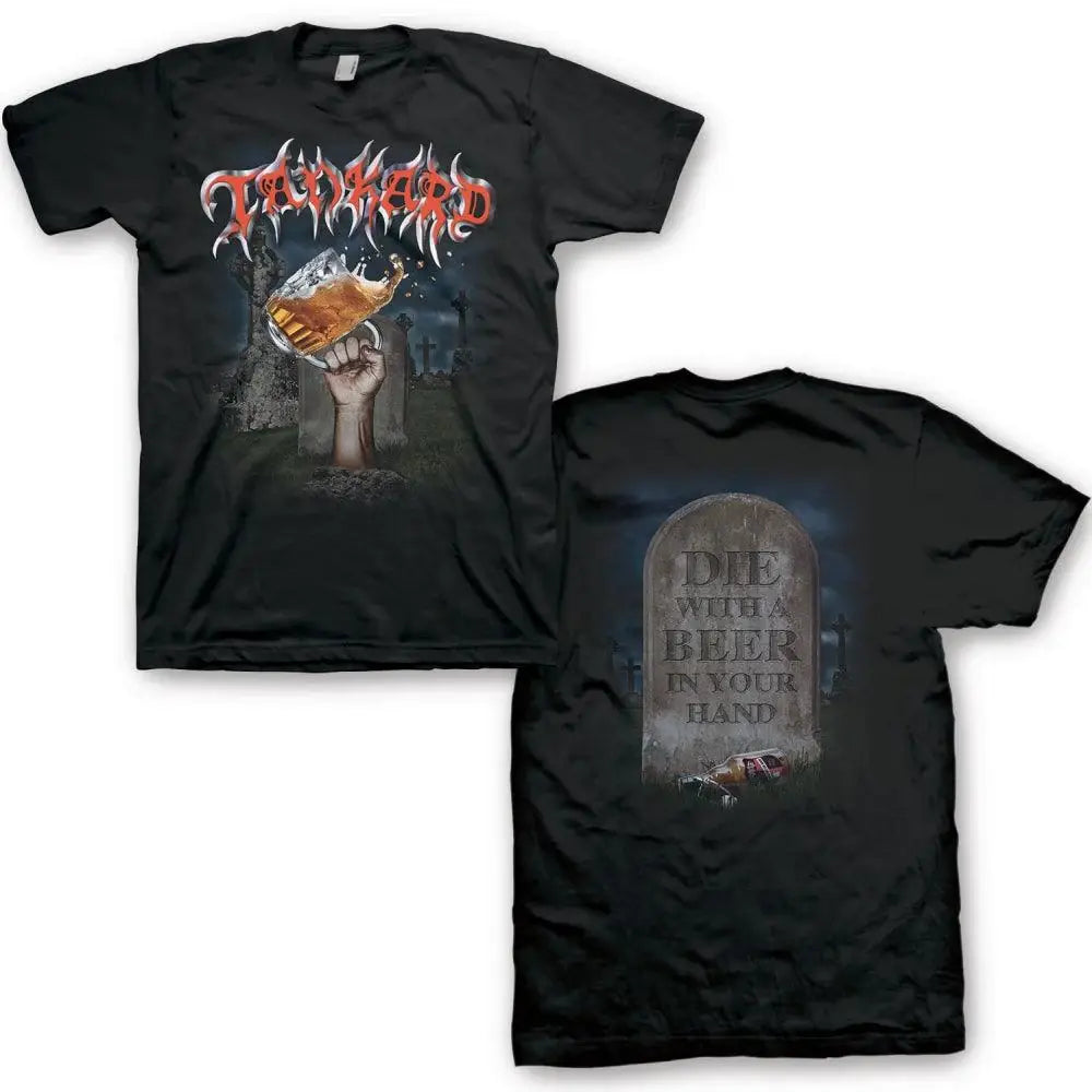 Tankard Die With A Beer Mens T-Shirt - Tankard - Flyclothing LLC