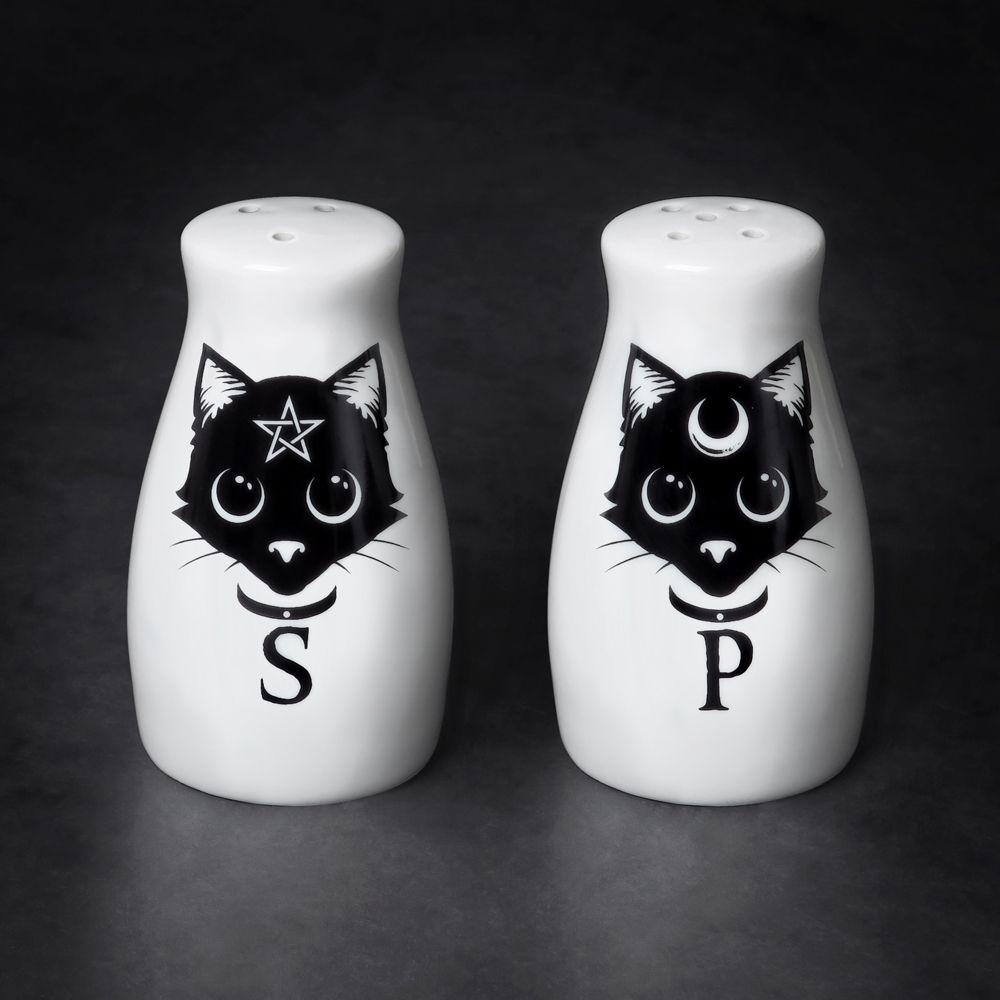 The Vault Black Cats: Salt & Pepper Shaker Set - Flyclothing LLC