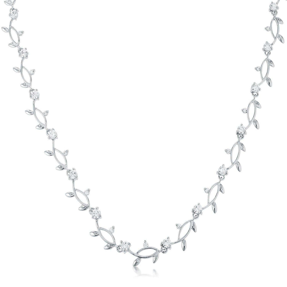 Rhodium Plated Vineyard Necklace - JGI