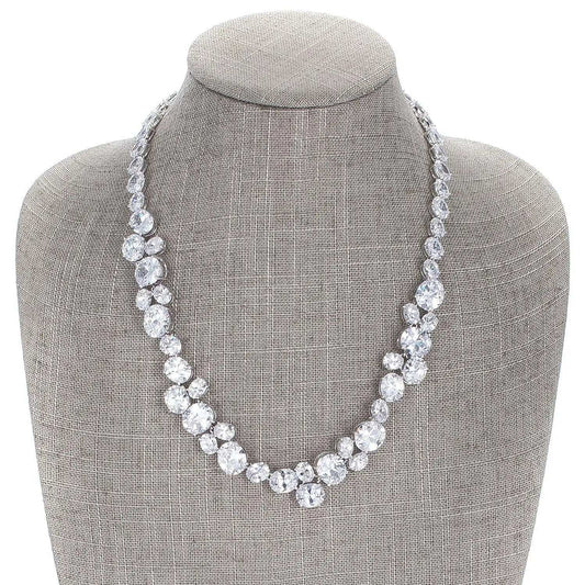 Bejeweled Cubic Zirconia Collar Necklace - JGI - Flyclothing LLC
