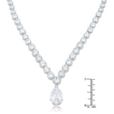 Bejeweled Cubic Zirconia Pear Drop Necklace - JGI - Flyclothing LLC