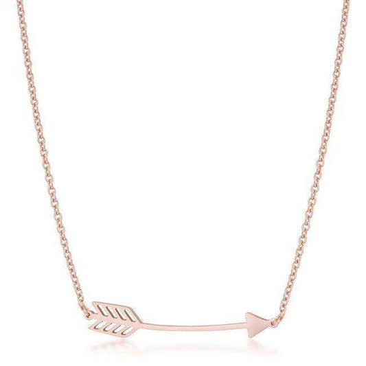Arianna Rose Gold Stainless Steel Arrow Necklace - JGI - Flyclothing LLC
