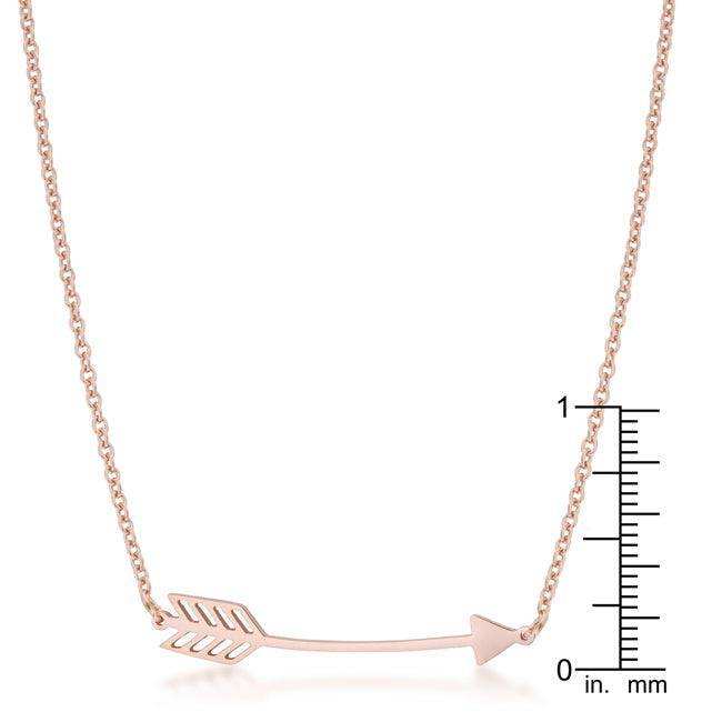 Arianna Rose Gold Stainless Steel Arrow Necklace - JGI - Flyclothing LLC