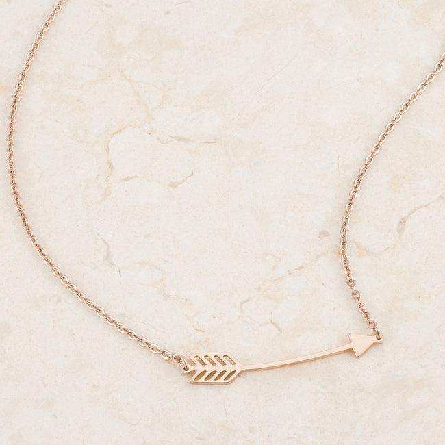 Arianna Rose Gold Stainless Steel Arrow Necklace - JGI - Flyclothing LLC