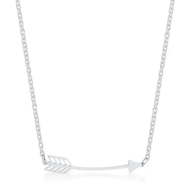 Arianna Rhodium Stainless Steel Arrow Necklace - JGI - Flyclothing LLC