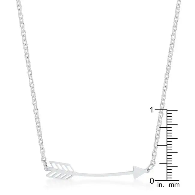 Arianna Rhodium Stainless Steel Arrow Necklace - JGI - Flyclothing LLC