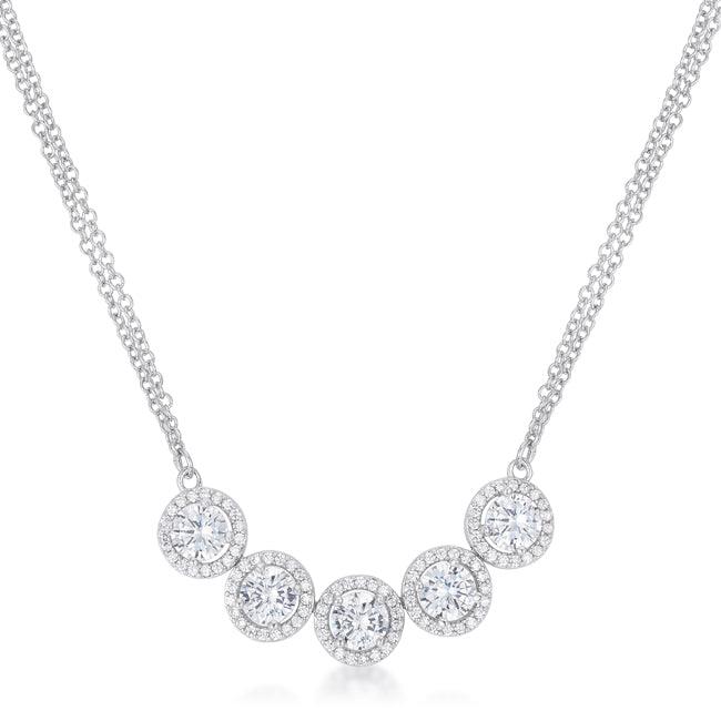 5 Ct Dazzling Rhodium Necklace with CZ - Flyclothing LLC