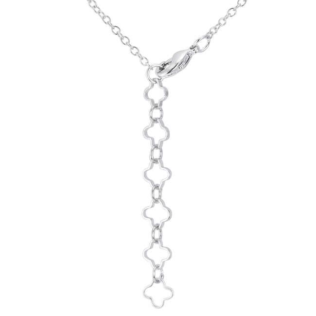 .21 Ct Rhodium Necklace with Floral Links - Flyclothing LLC