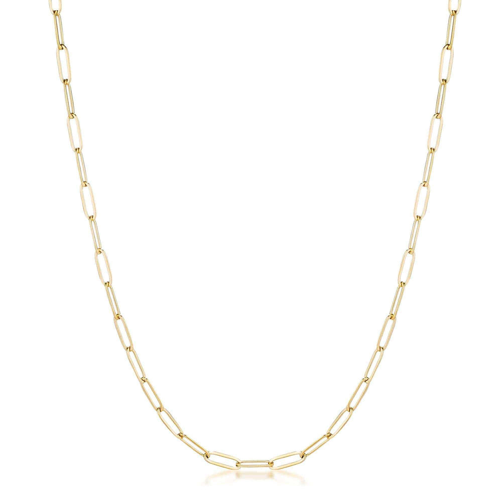 16 Gold Plated Linked Mid Size Paperclip Chain Necklace - JGI - Flyclothing LLC