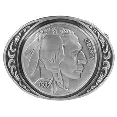 Indian Head Nickel Antiqued Belt Buckle - Siskiyou Buckle