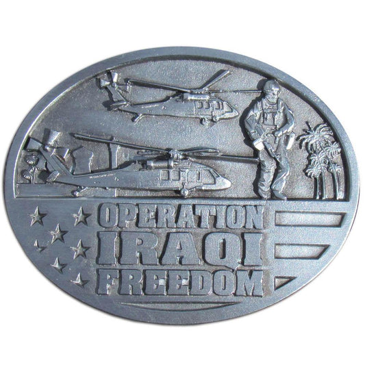 Iraqi Freedom Antiqued Belt Buckle - Siskiyou Buckle