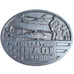 Iraqi Freedom Antiqued Belt Buckle - Siskiyou Buckle