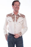 Scully NATURAL FLORAL TOOLED EMBROIDERY SHIRT - Scully Leather