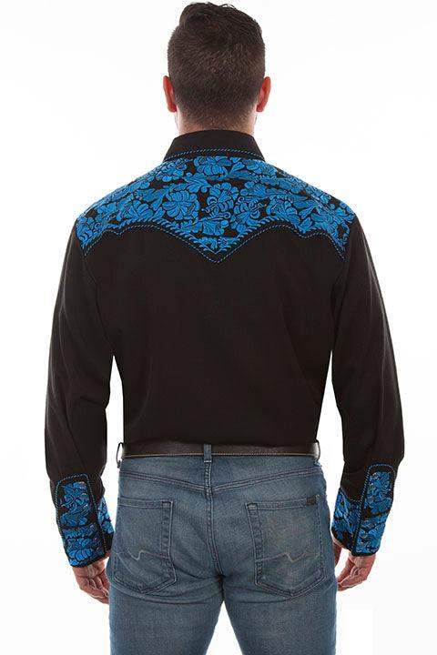 Scully ROYAL FLORAL TOOLED EMBROIDERY SHIRT - Scully Leather - Flyclothing LLC