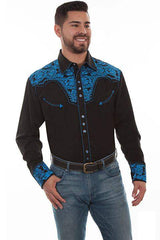 Scully ROYAL FLORAL TOOLED EMBROIDERY SHIRT - Scully Leather - Flyclothing LLC