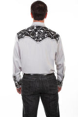 Scully STEEL FLORAL TOOLED EMBROIDERY SHIRT - Flyclothing LLC