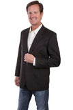 Scully BLACK SOLID BLAZER W/TONAL PIPING - Scully Leather