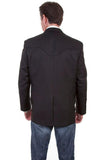 Scully BLACK SOLID BLAZER W/TONAL PIPING - Scully Leather