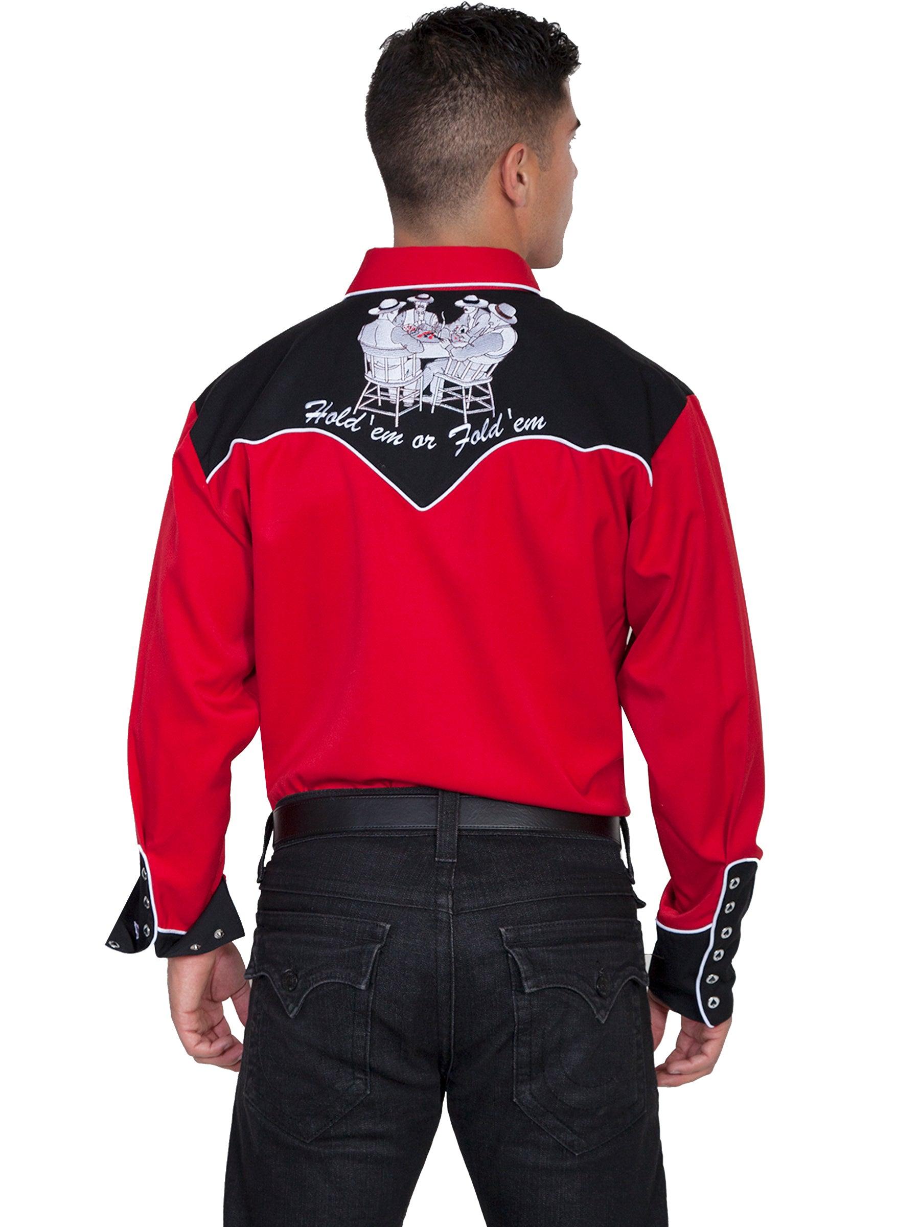 Scully RED FOUR ACE EMBROIDERY SHIRT - Flyclothing LLC