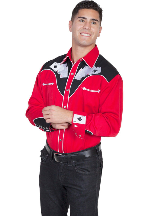 Scully RED FOUR ACE EMBROIDERY SHIRT - Flyclothing LLC