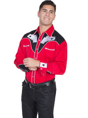 Scully RED FOUR ACE EMBROIDERY SHIRT - Flyclothing LLC