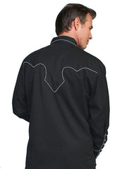 Scully BLACK SOLID SHIRT W/CANDY CANE PIPING - Flyclothing LLC