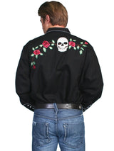 Scully BLACK SKULL/ROSE EMBROIDERED SHIRT - Scully Leather - Flyclothing LLC