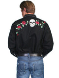 Scully BLACK SKULL/ROSE EMBROIDERED SHIRT - Scully Leather - Flyclothing LLC