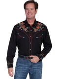 Scully BLACK BOOTS HATS GUITARS EMBROIDERED SHIRT - Scully Leather