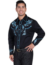 Scully BLACK EMBROIDERED SCROLL W/STUDS - Scully Leather - Flyclothing LLC