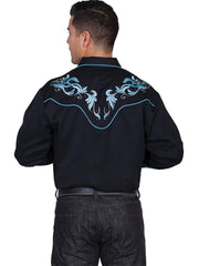 Scully BLACK EMBROIDERED SCROLL W/STUDS - Scully Leather