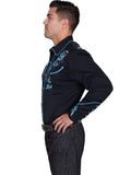 Scully BLACK EMBROIDERED SCROLL W/STUDS - Scully Leather