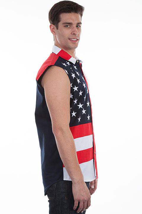 Scully RED FLAG SHIRT CUTOFF SLVS - Scully Leather - Flyclothing LLC