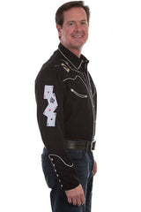 Scully BLACK SKULLS GUNS N CARDS Shirt - Scully Leather - Flyclothing LLC