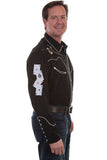 Scully BLACK SKULLS GUNS N CARDS Shirt - Scully Leather - Flyclothing LLC