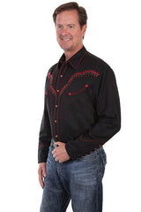Scully BLACK THUNDERBIRD EMBROIDERED SHIRT - Flyclothing LLC