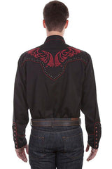 Scully BLACK EMBROIDERED SHIRT W/STUDS & CANDYCANE PIPIN - Flyclothing LLC