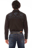 Scully BLACK ROSE EMBROIDERED STRAIGHT YOKE SHIRT - Scully Leather - Flyclothing LLC