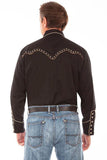 Scully BLACK DIAMOND YOKE EMBROIDERED SHIRT - Scully Leather