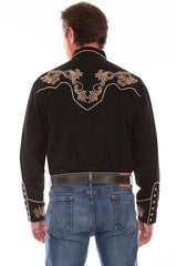 Scully BLACK EMBROIDERED SHIRT W/STONES - Flyclothing LLC