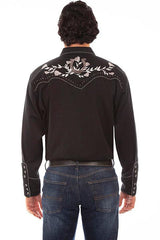 Scully BLACK HORSE SHOES ROSES & STUDS SHIRT - Flyclothing LLC