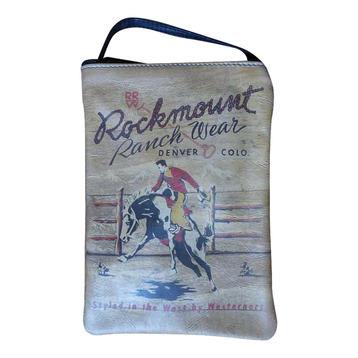 Rockmount Bronc Leather Western Purse with Black Strap - Flyclothing LLC